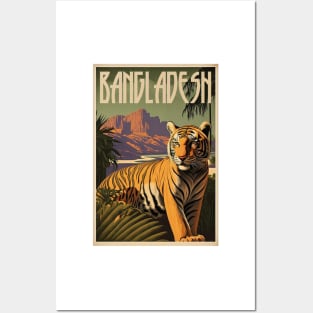 Bangladesh Tiger Vintage Travel Art Poster Posters and Art